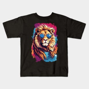 Cool Lion in Sunglasses Kids T-Shirt